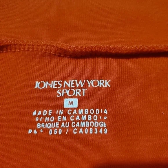 🧡 Jones New York Sport Vintage Y2K Bright Orange 3/4 Length Sleeves Knit - Picture 3 of 8